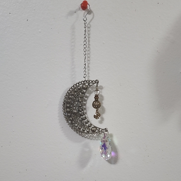 Hand Crafted Other - Hand Crafted Celestial Prism Crescent Moon Suncatcher